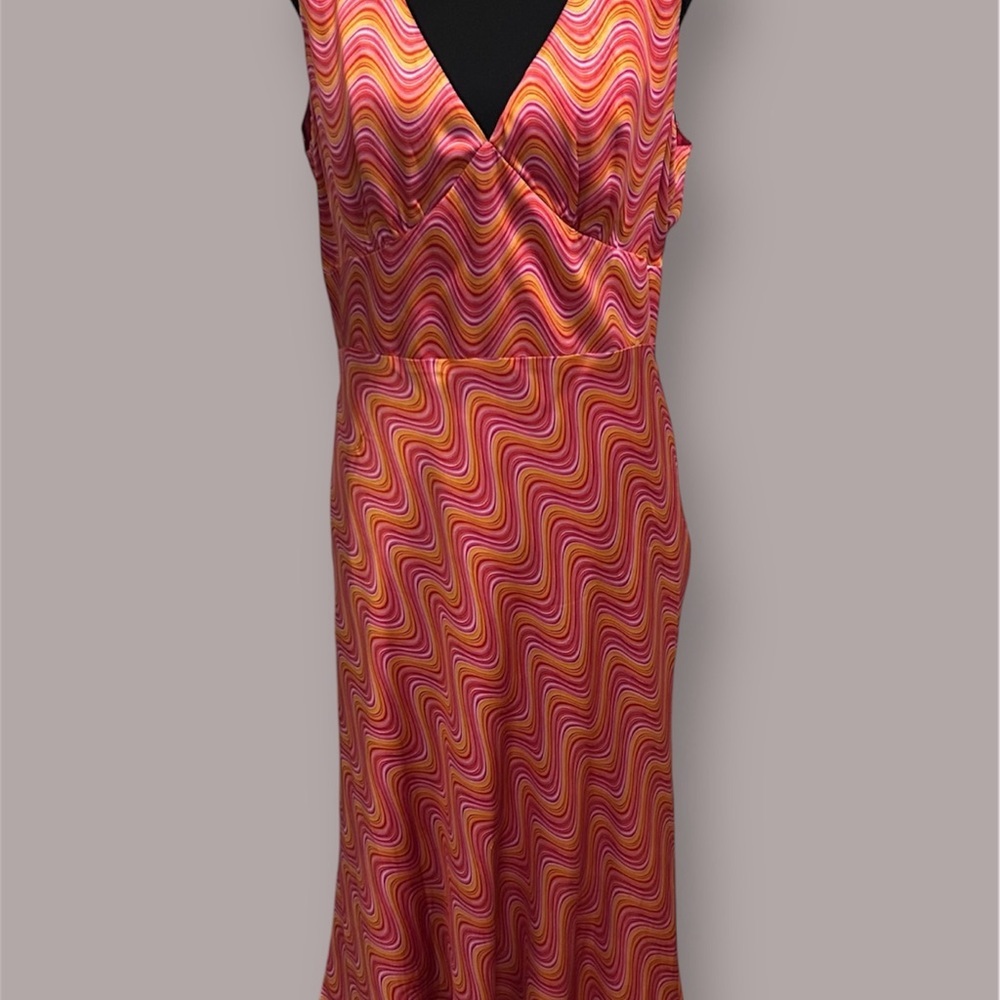 Vintage Jane Street Silk Groovy Midi Dress Size 12